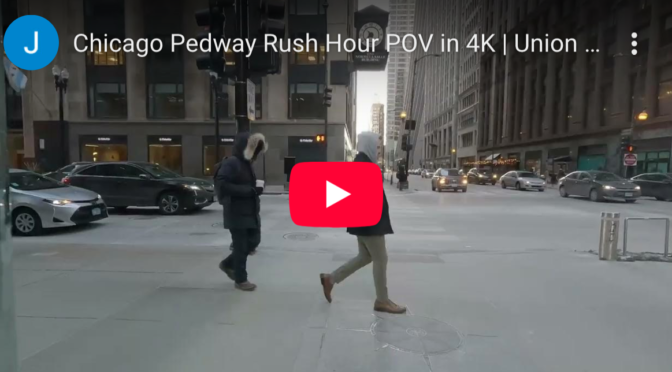 An image showing the preview of a YouTube video, showing the POV commute during rush hour from Union Station in Chicago to AON center via the Pedway system.